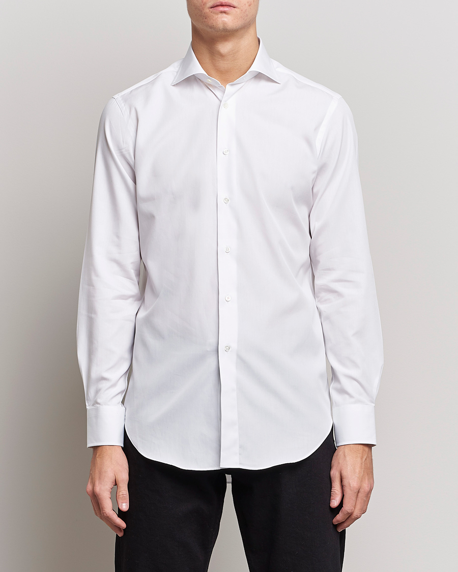 Mies | Kamakura Shirts | Kamakura Shirts | Slim Fit Broadcloth Shirt White