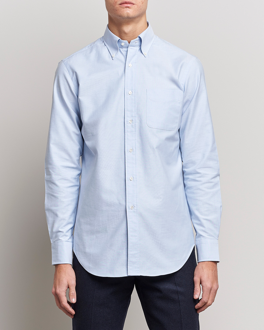 Mies |  | Kamakura Shirts | Slim Fit Oxford BD Shirt Light Blue