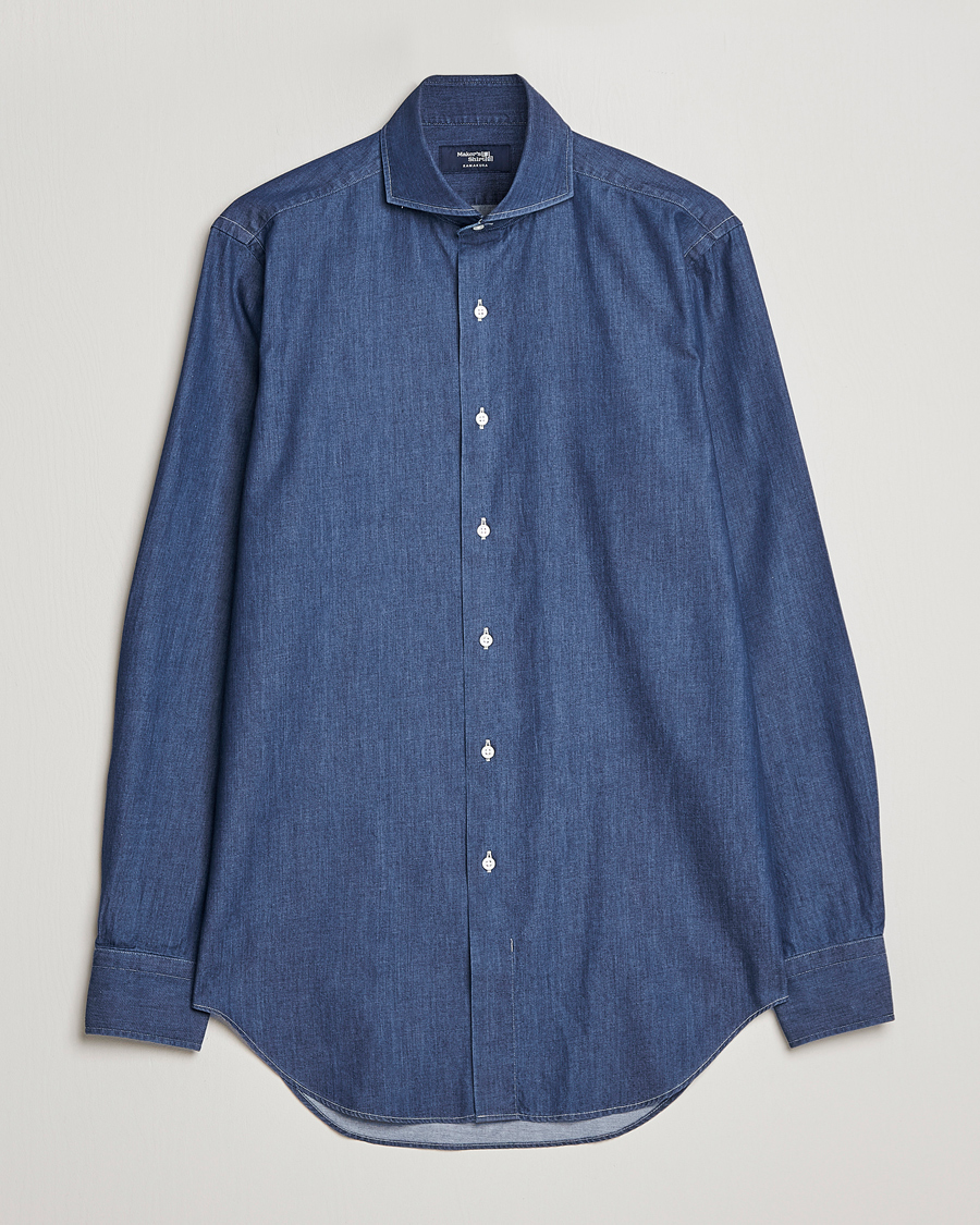 Mies | Kauluspaidat | Kamakura Shirts | Slim Fit Denim Shirt Dark Indigo