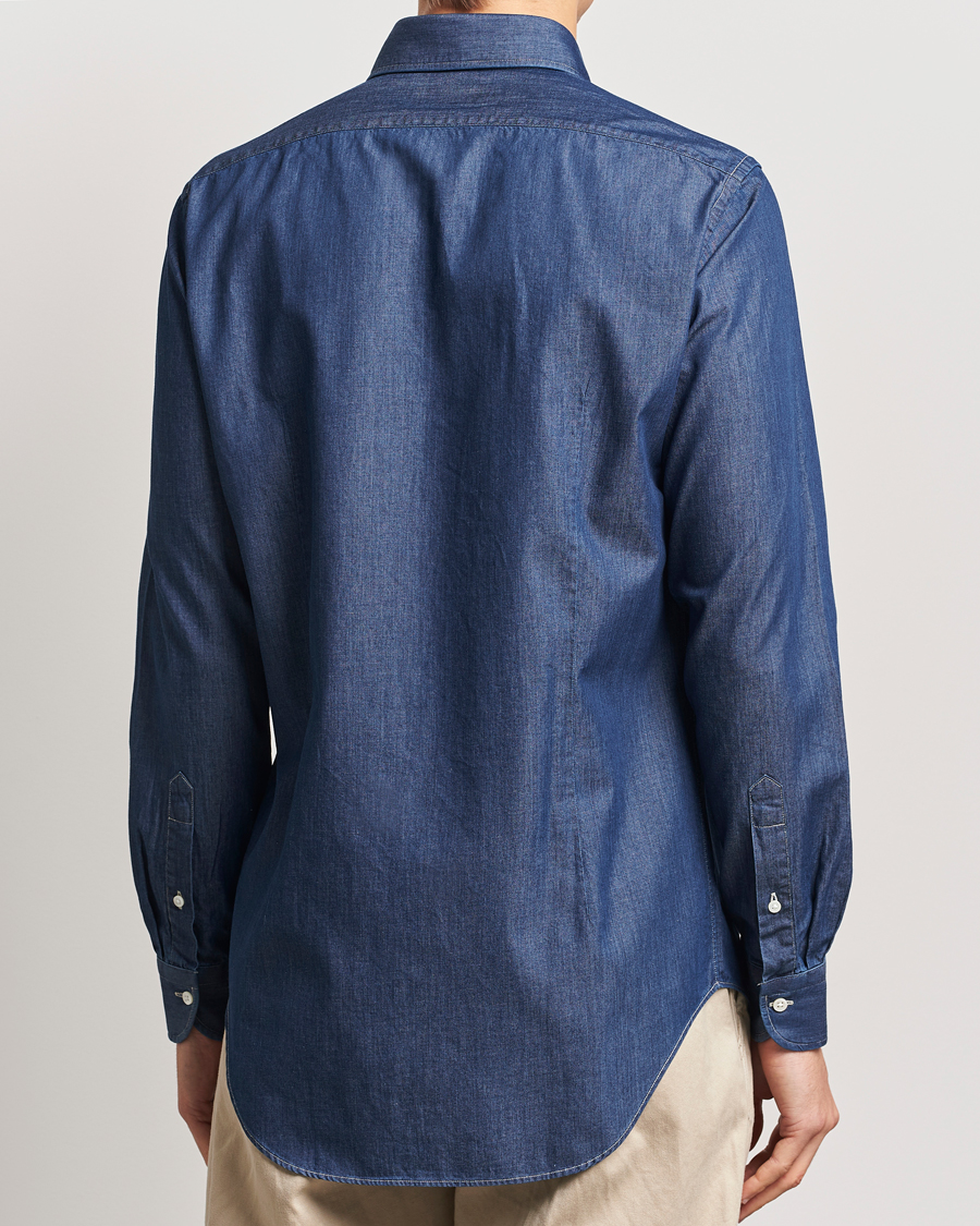 Mies | Kauluspaidat | Kamakura Shirts | Slim Fit Denim Shirt Dark Indigo