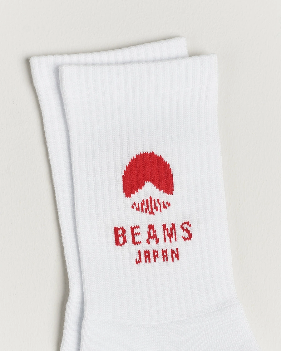 Mies |  | Beams Japan | Logo Socks White/Red