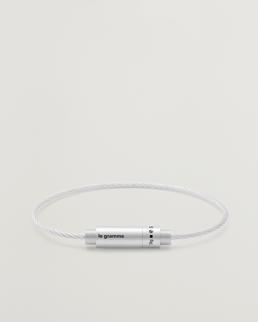 Mies | LE GRAMME Triptych Cable Bracelet Brushed Sterling Silver 9g | LE GRAMME | Triptych Cable Bracelet Brushed Sterling Silver 9g