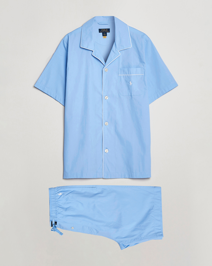 Mies | Yöpuvut ja kylpytakit | Polo Ralph Lauren | Cotton Short Pyajama Set Solid Austin Blue