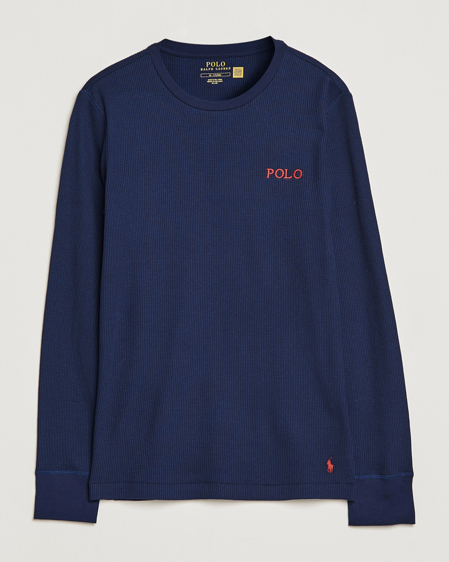 Mies | T-paidat | Polo Ralph Lauren | Waffle Long Sleeve Crew Neck Cruise Navy
