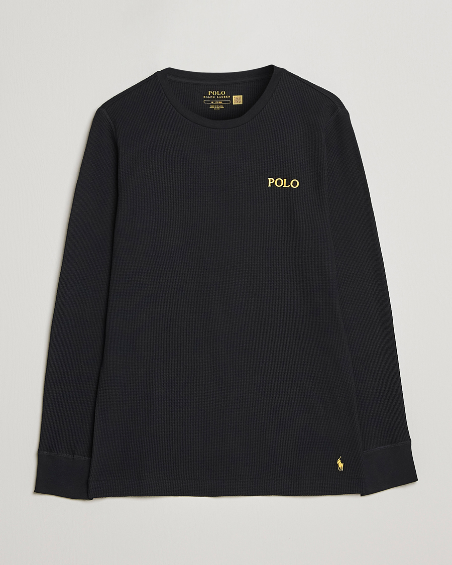 Mies | T-paidat | Polo Ralph Lauren | Waffle Long Sleeve Crew Neck Black