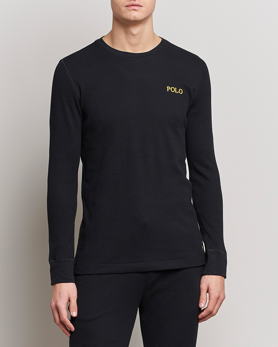Mies | Pitkähihaiset t-paidat | Polo Ralph Lauren | Waffle Long Sleeve Crew Neck Black