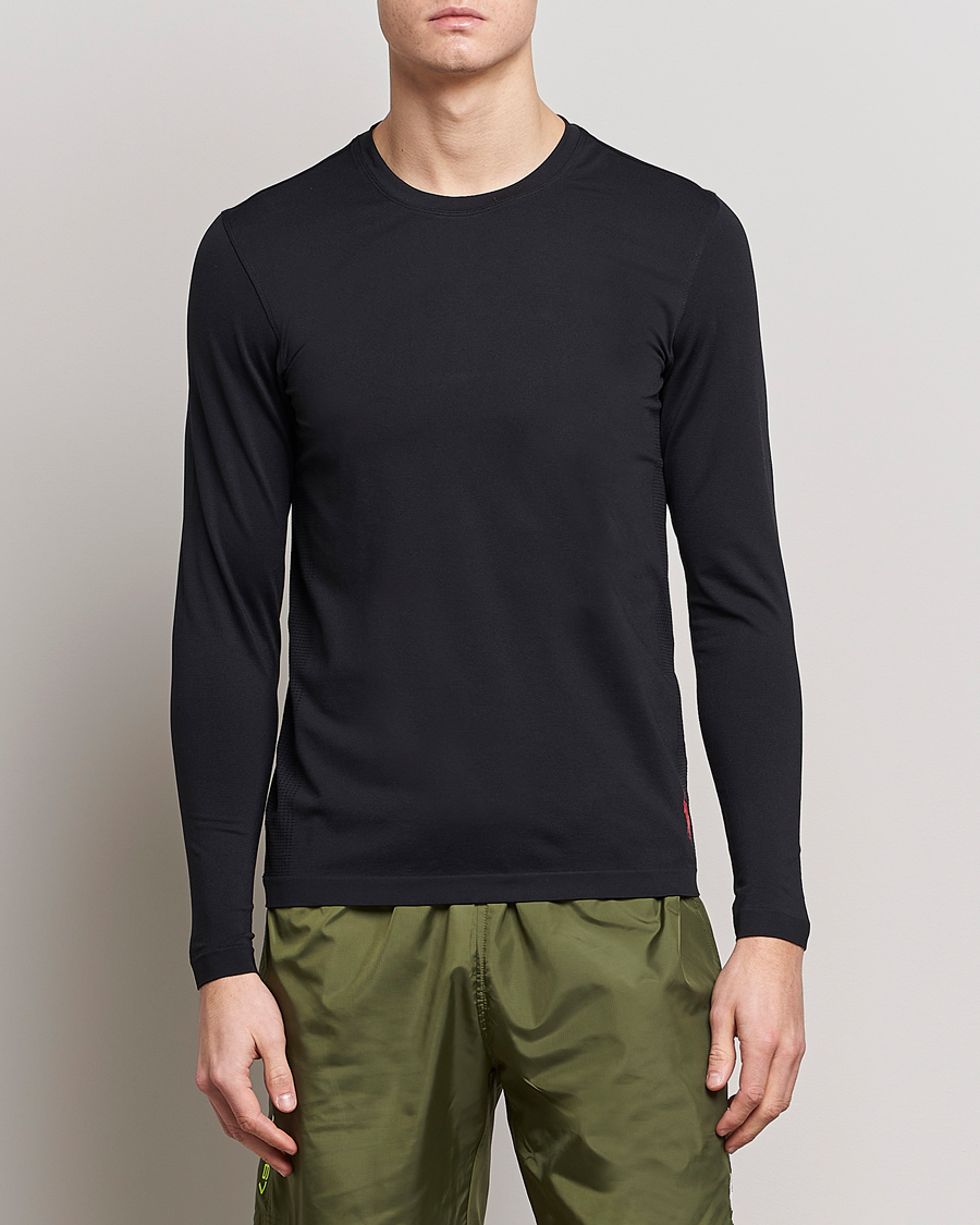 Mies | Pitkähihaiset t-paidat | Polo Ralph Lauren | Performance Seamless Long Sleeve Tee Polo Black
