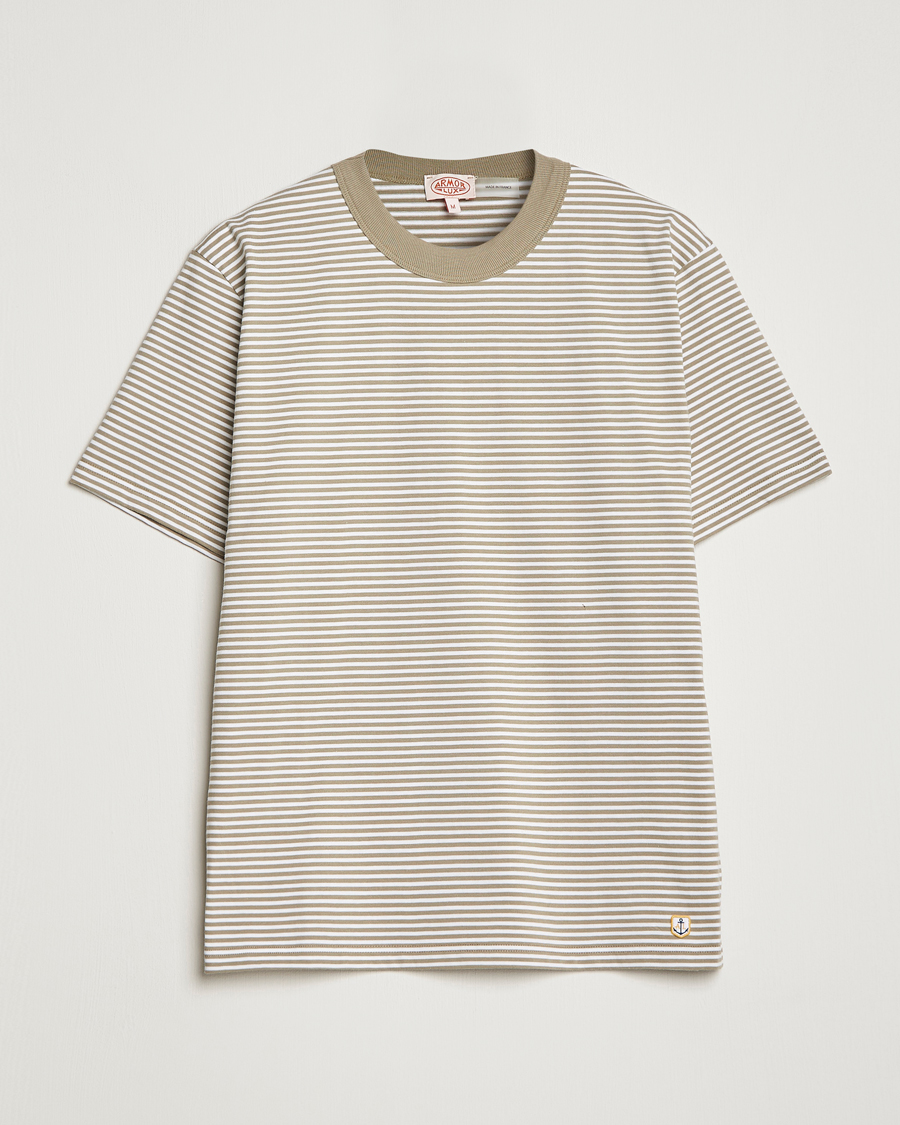 Mies | T-paidat | Armor-lux | Héritage Stripe T-Shirt Blanc/Argile