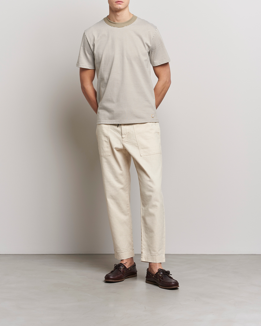 Mies | T-paidat | Armor-lux | Héritage Stripe T-Shirt Blanc/Argile