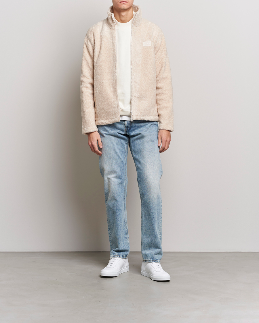 Mies | Puserot | NN07 | Nil Pile Full Zip Jacket Ecru