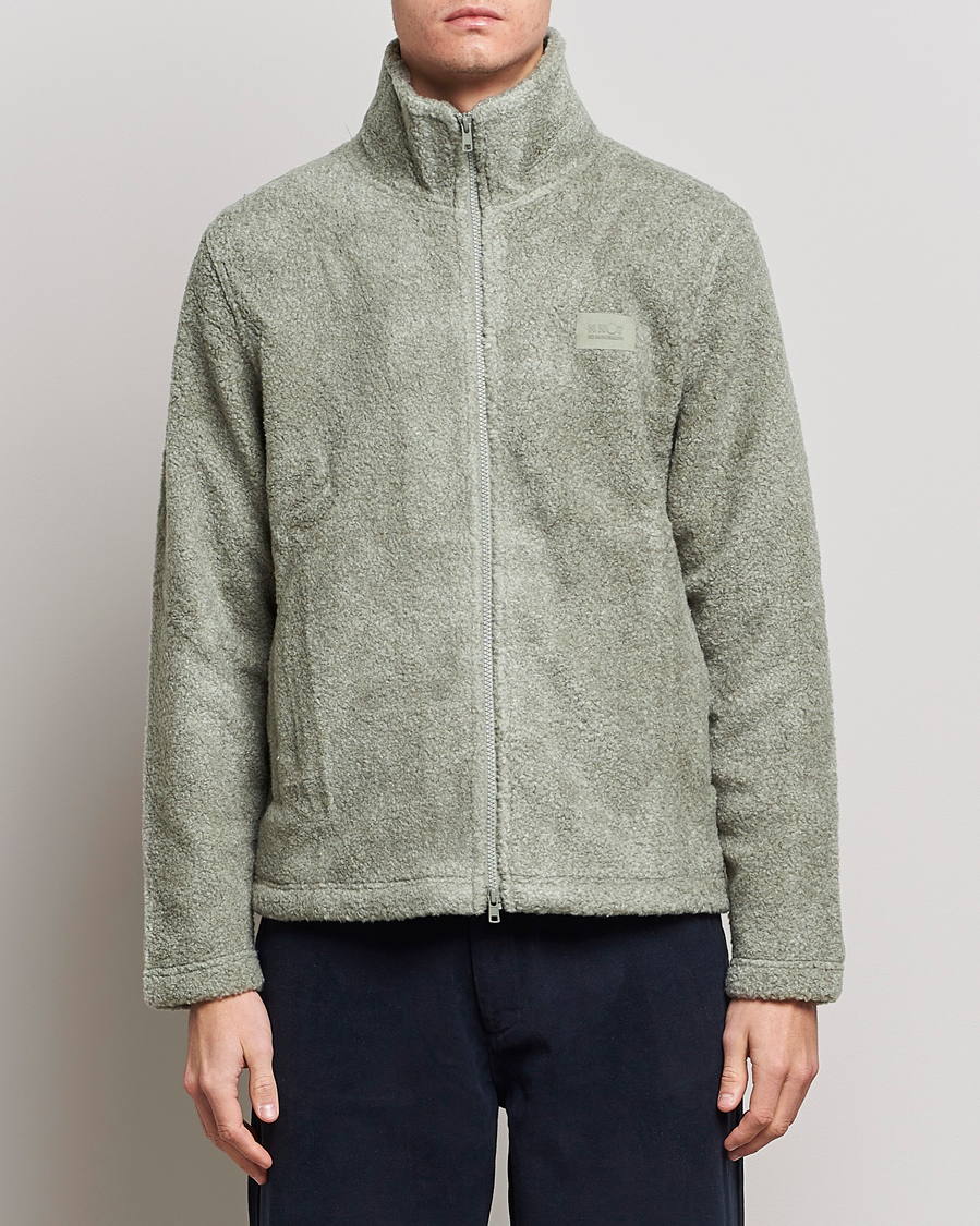 Mies | Puserot | NN07 | Nil Pile Full Zip Jacket Forest Mint