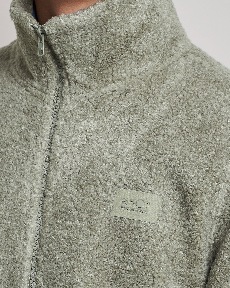 Mies | Puserot | NN07 | Nil Pile Full Zip Jacket Forest Mint