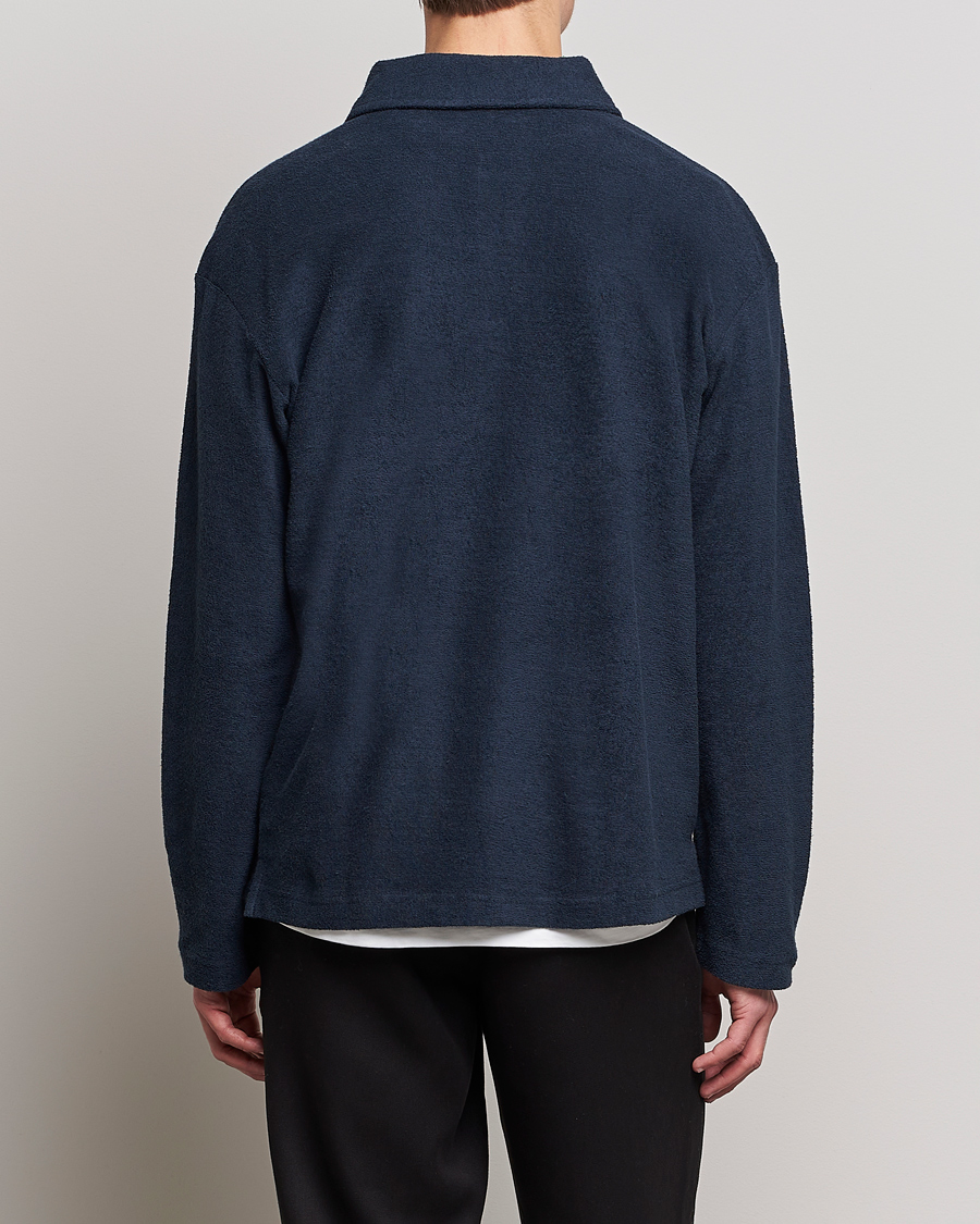Mies | Puserot | NN07 | Joey Terry Long Sleeve Polo Navy Blue