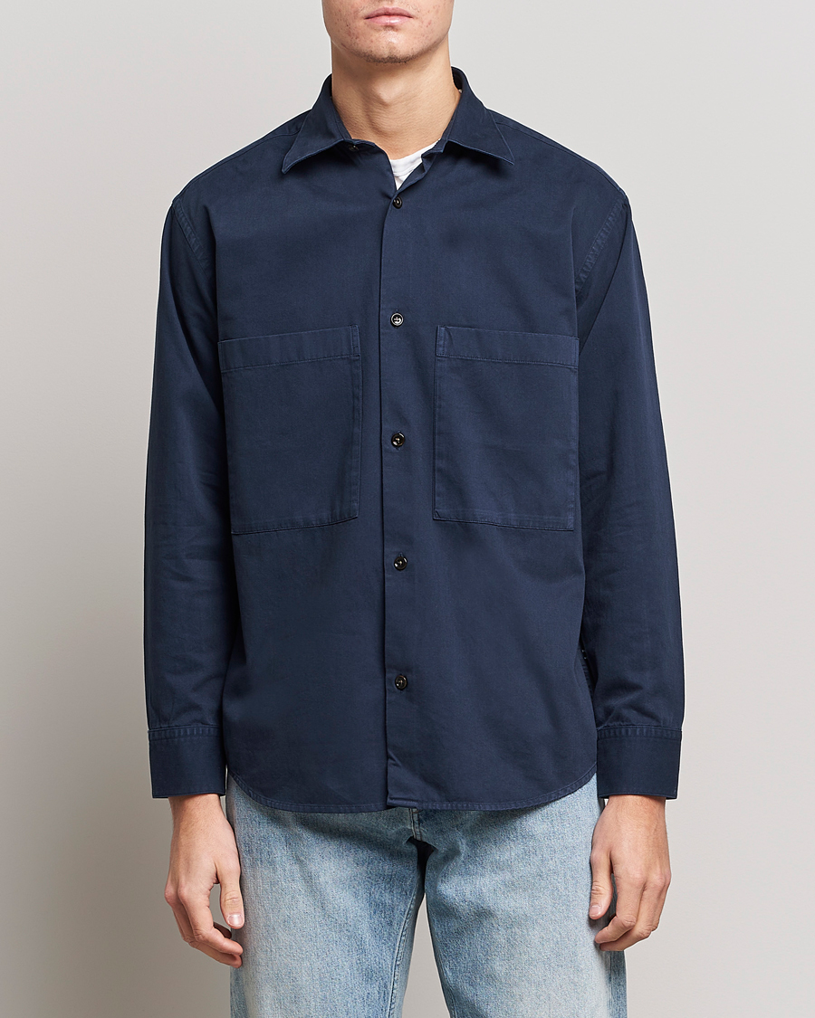 Mies | Kauluspaidat | NN07 | Freddy Pocket Overshirt Navy Blue