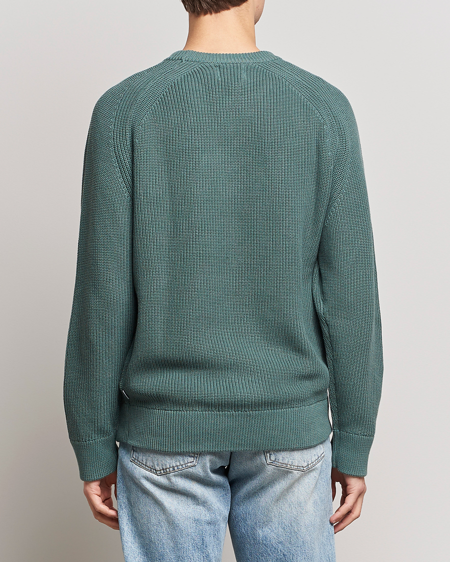 Mies | Puserot | NN07 | Jacobo Cotton Knitted Sweater Forest Mint