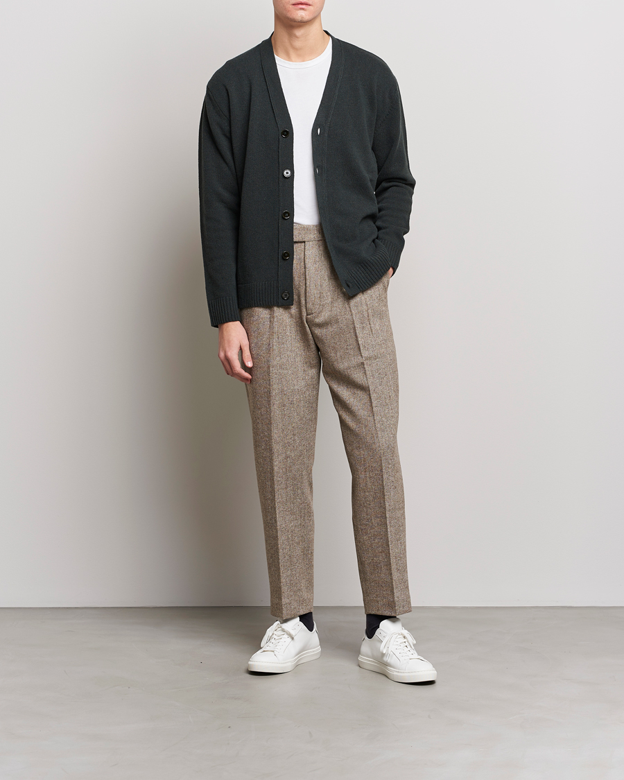 Mies | Vaatteet | NN07 | Fritz Wool Pleated Trousers Brown Melange