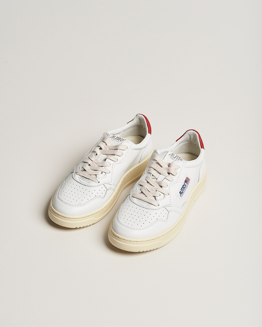 Mies | Tennarit | Autry | Medalist Low Leather Sneaker White/Red