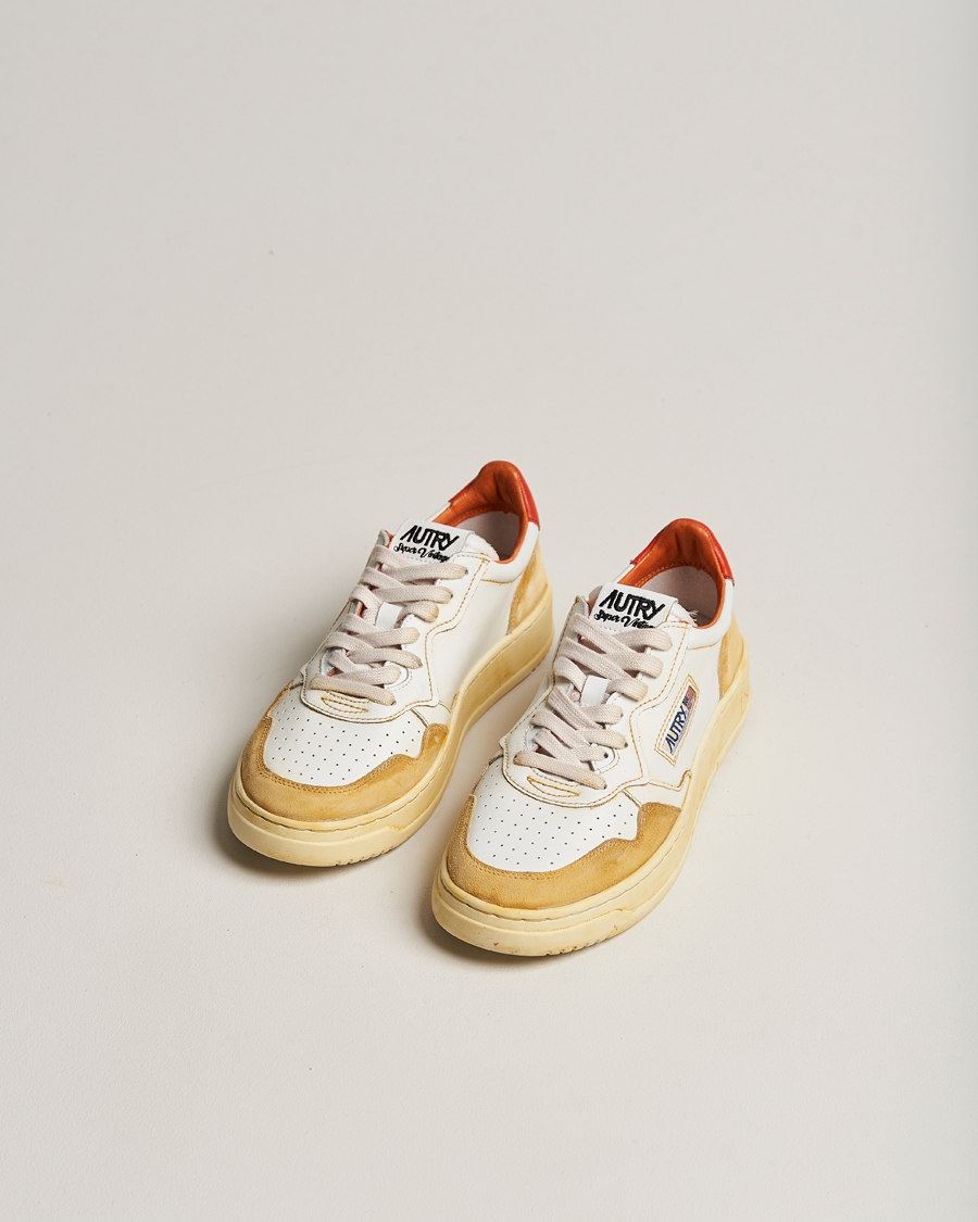 Mies |  | Autry | Super Vintage Low Leather/Suede Sneaker Leat White/Orange