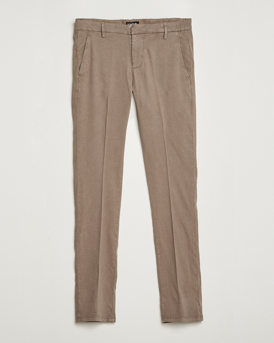 Mies | Housut | Dondup | Gaubert Linen Stretch Chinos Light Brown