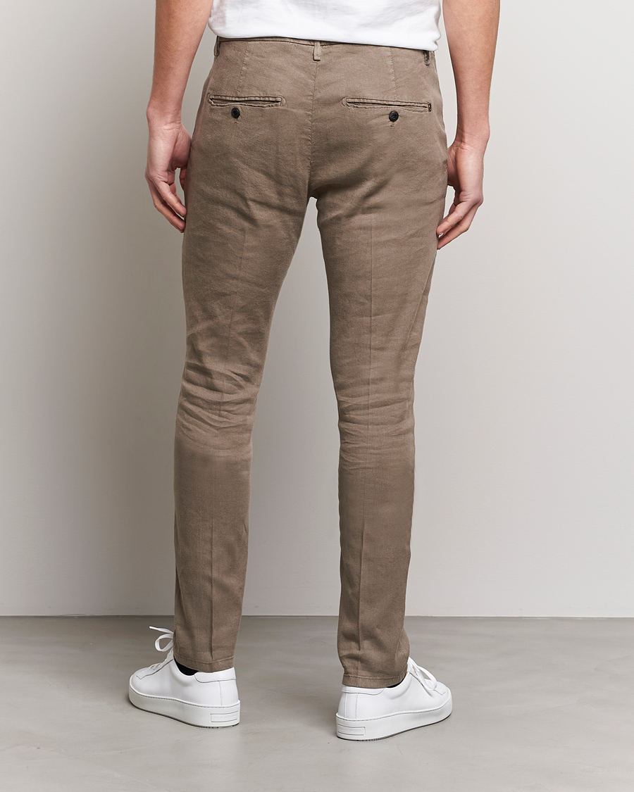 Mies | Housut | Dondup | Gaubert Linen Stretch Chinos Light Brown