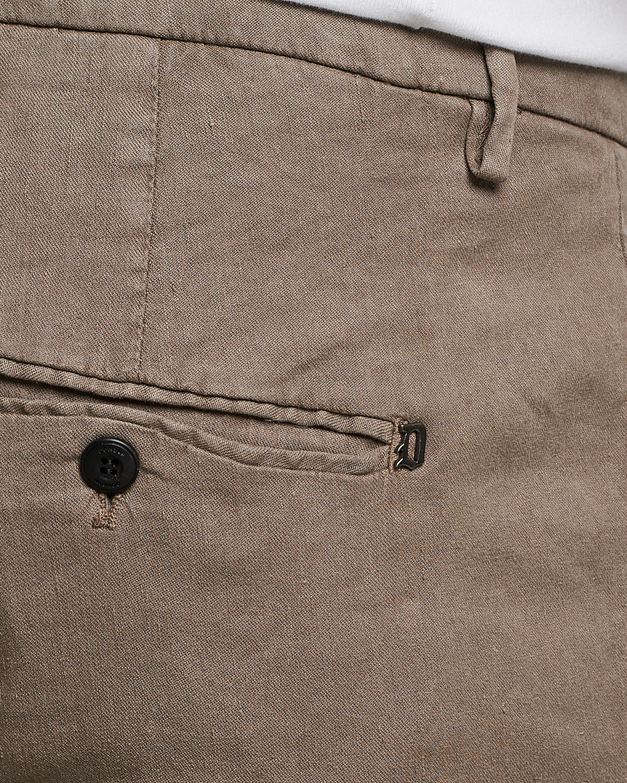 Mies | Housut | Dondup | Gaubert Linen Stretch Chinos Light Brown