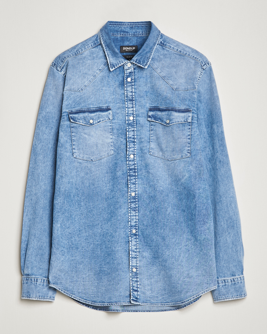 Mies | Kauluspaidat | Dondup | Denim Shirt Light Blue