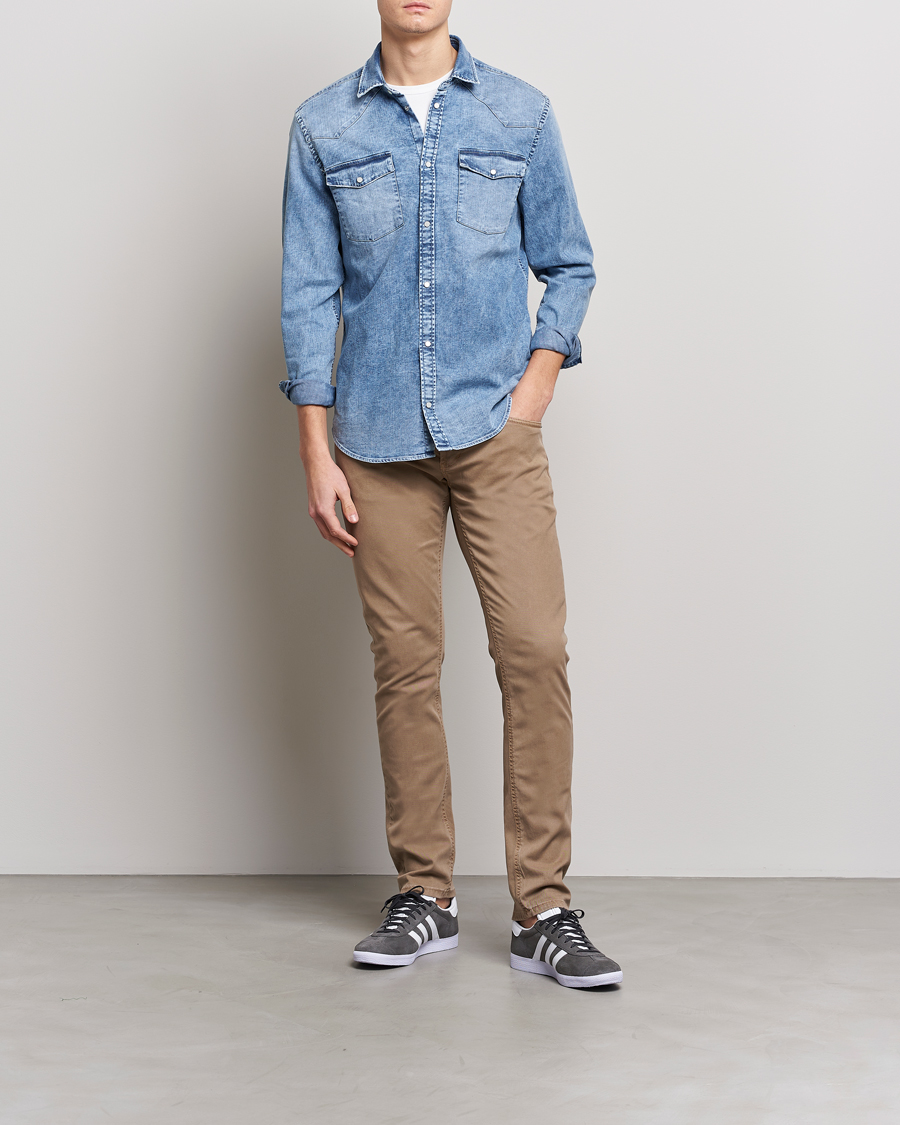Mies | Kauluspaidat | Dondup | Denim Shirt Light Blue