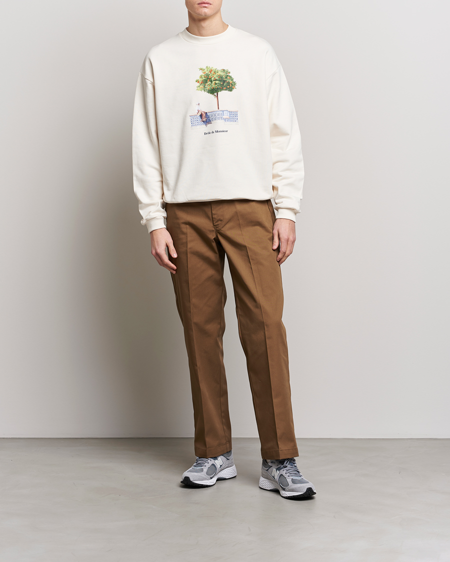 Mies | Puserot | Drôle de Monsieur | Oranger Print Sweatshirt Off White