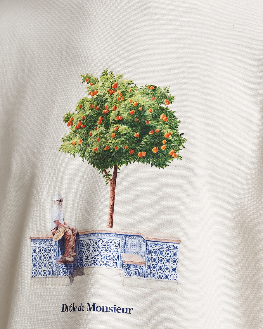 Mies | Puserot | Drôle de Monsieur | Oranger Print Sweatshirt Off White