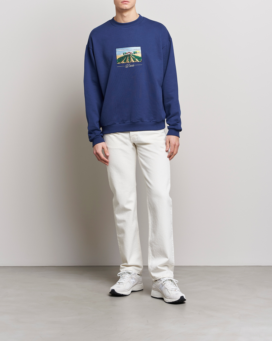 Mies | Puserot | Drôle de Monsieur | Vignes Embroidered Sweatshirt Navy