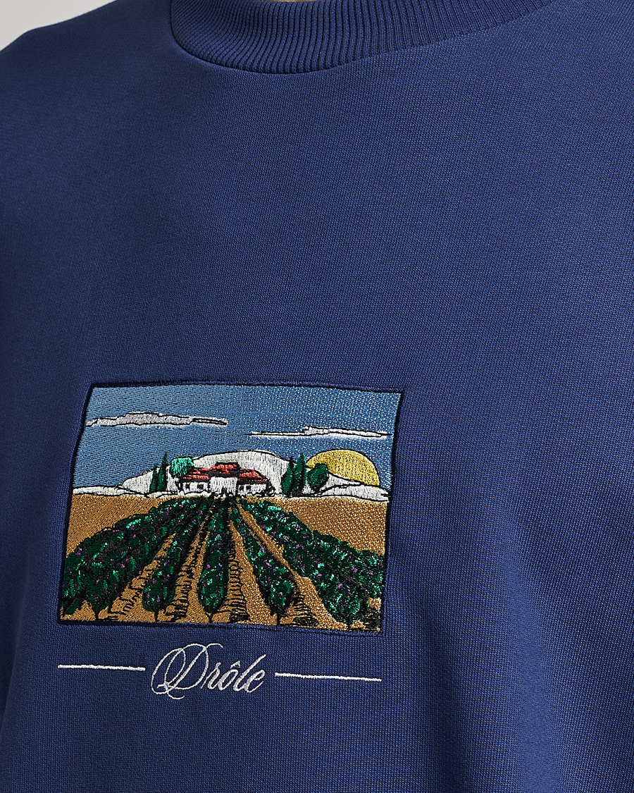 Mies | Puserot | Drôle de Monsieur | Vignes Embroidered Sweatshirt Navy