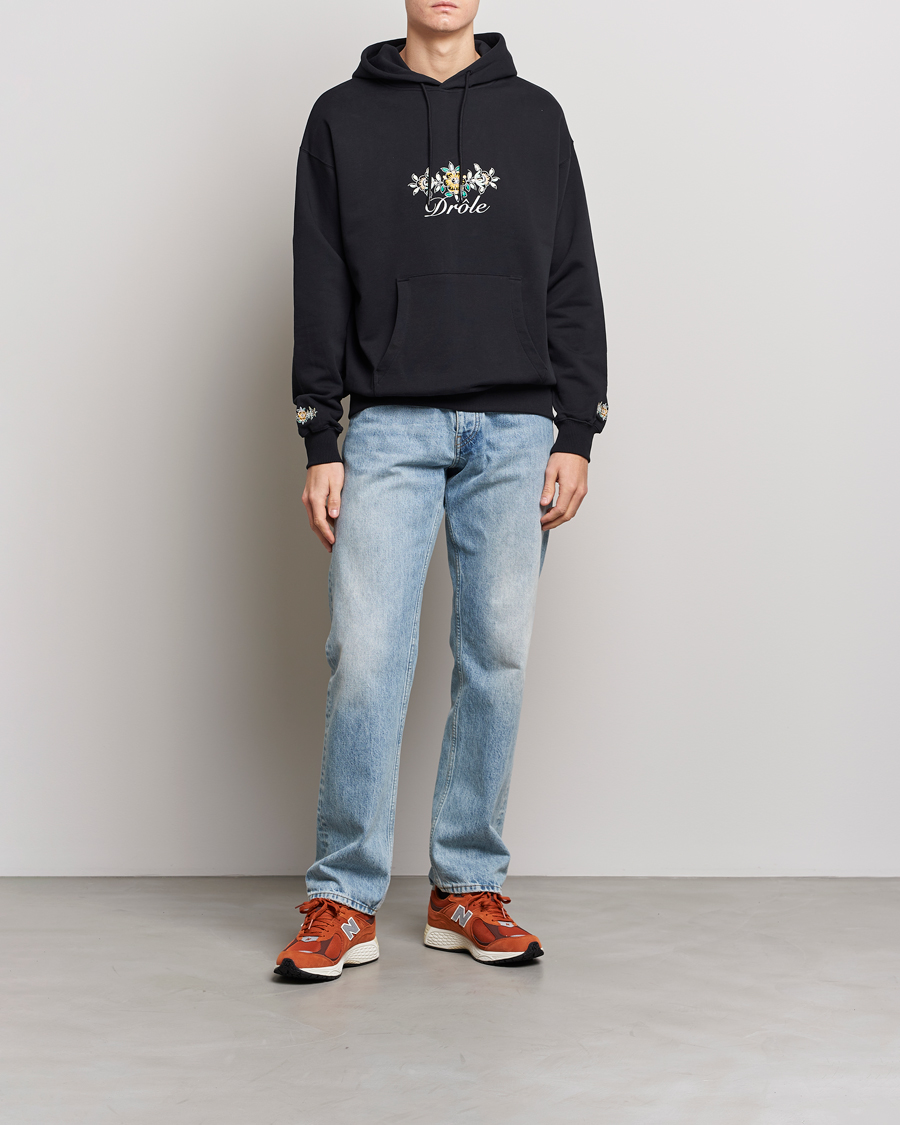 Mies | Puserot | Drôle de Monsieur | Fleur Embroidered Hoodie Black