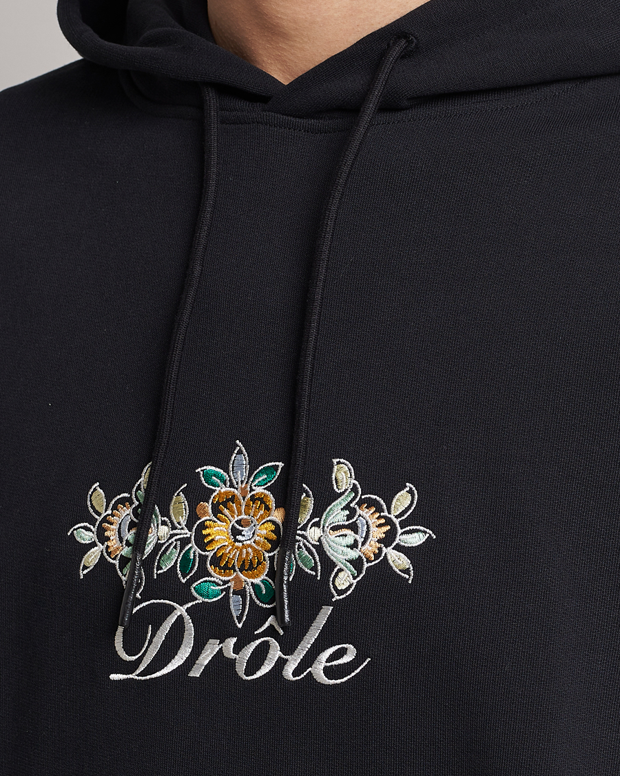 Mies | Puserot | Drôle de Monsieur | Fleur Embroidered Hoodie Black