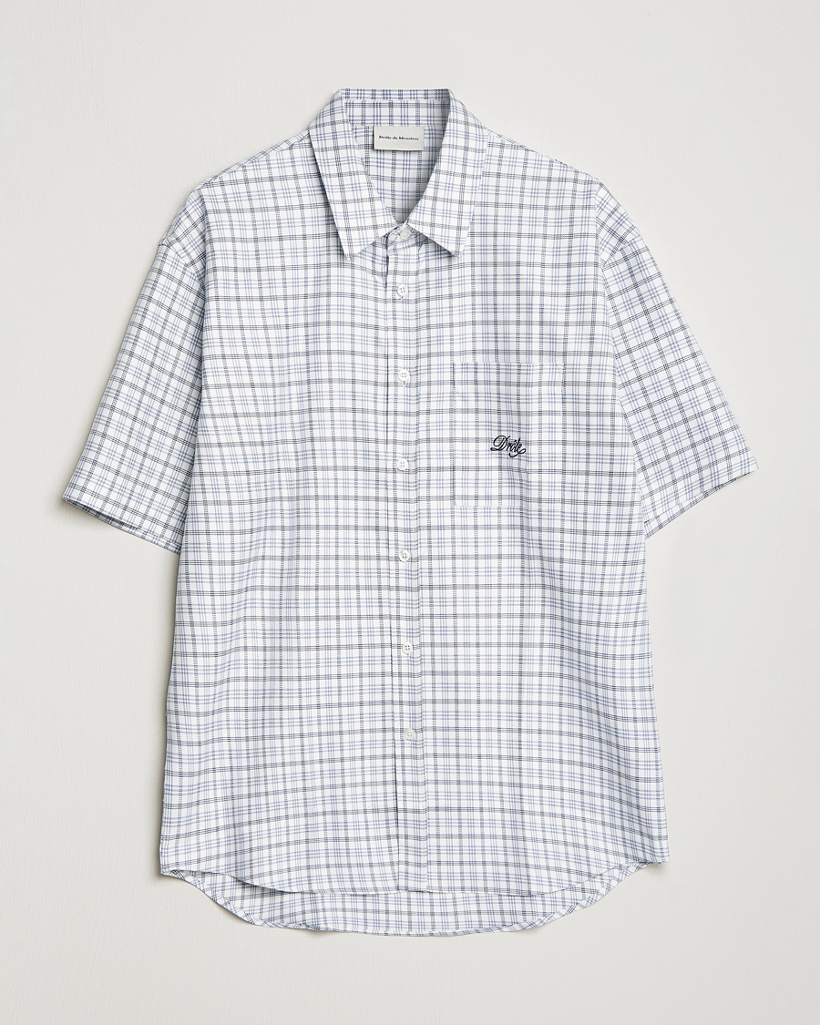 Mies | Kauluspaidat | Drôle de Monsieur | Short Sleeve Signature Shirt Blue Check