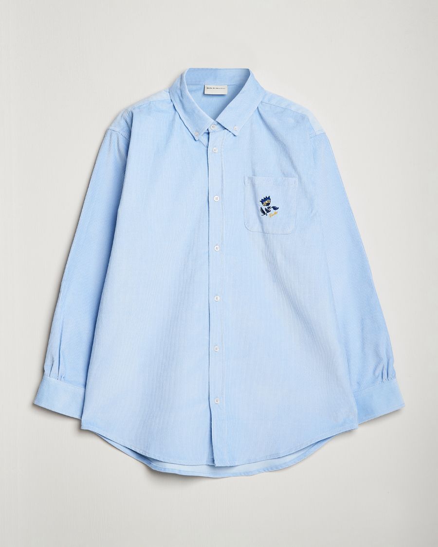 Mies | Kauluspaidat | Drôle de Monsieur | Fleur Corduroy Shirt Light Blue