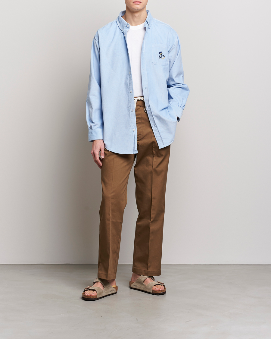 Mies | Kauluspaidat | Drôle de Monsieur | Fleur Corduroy Shirt Light Blue