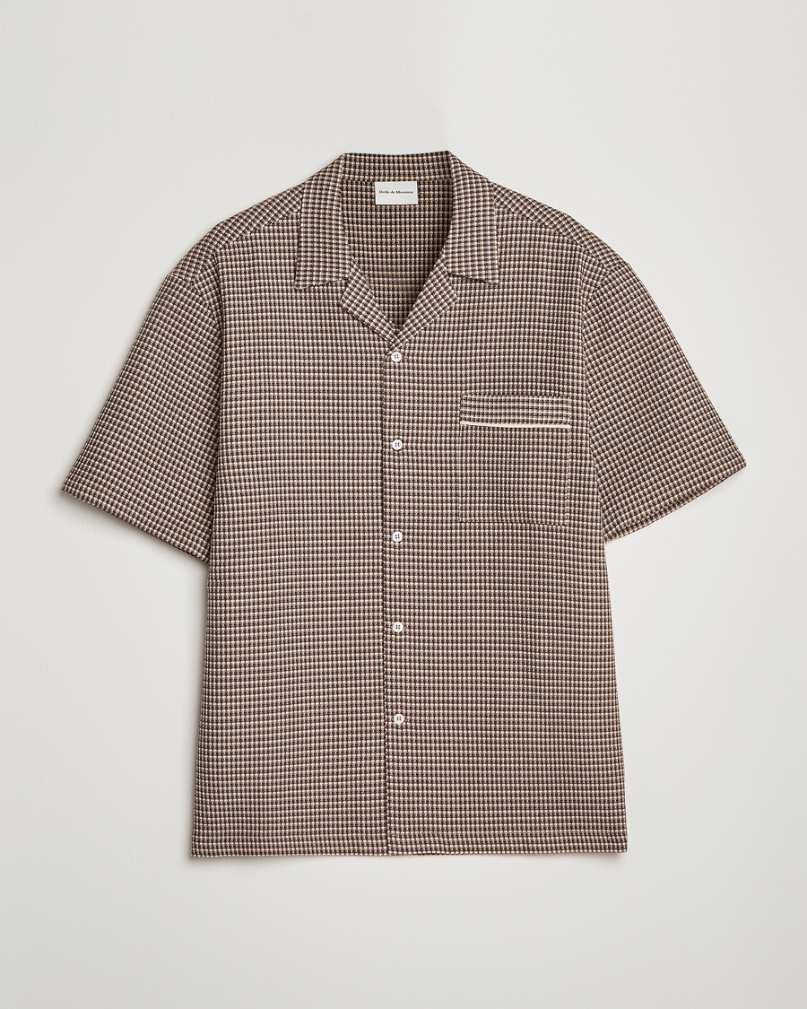 Mies | Kauluspaidat | Drôle de Monsieur | Jacquard Bowling Shirt Brown