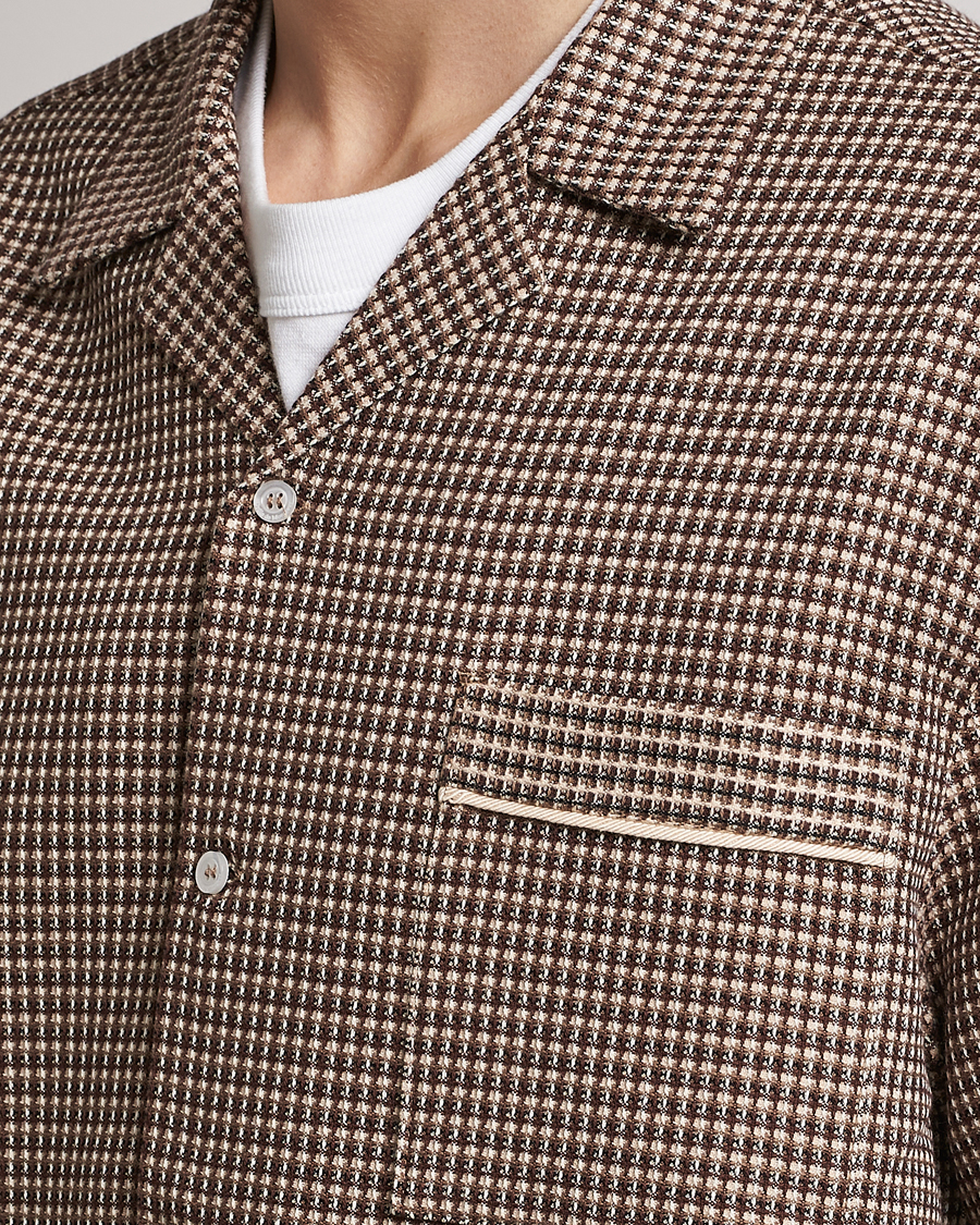 Mies | Kauluspaidat | Drôle de Monsieur | Jacquard Bowling Shirt Brown