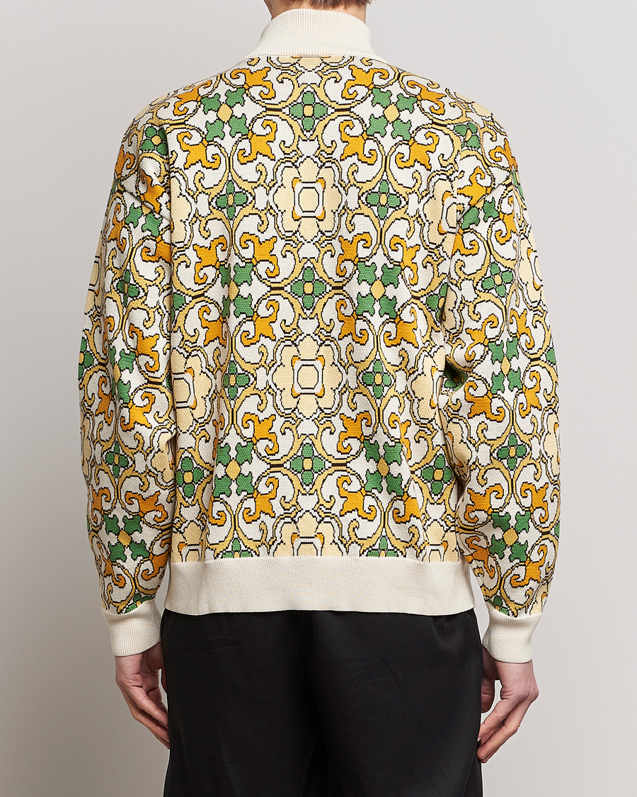 Mies | Takit | Drôle de Monsieur | Jacquard Ornaments Zip Blouson Yellow/Green