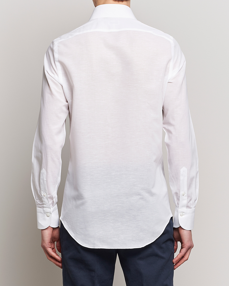 Mies | Kauluspaidat | Finamore Napoli | Milano Slim Linen Dress Shirt White