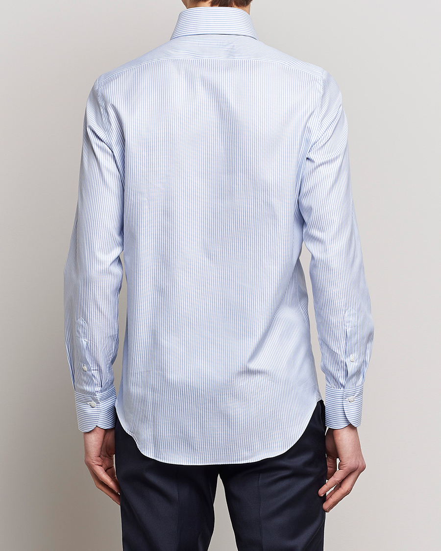Mies | Kauluspaidat | Finamore Napoli | Milano Slim Oxford Button Down Shirt Blue Stripe