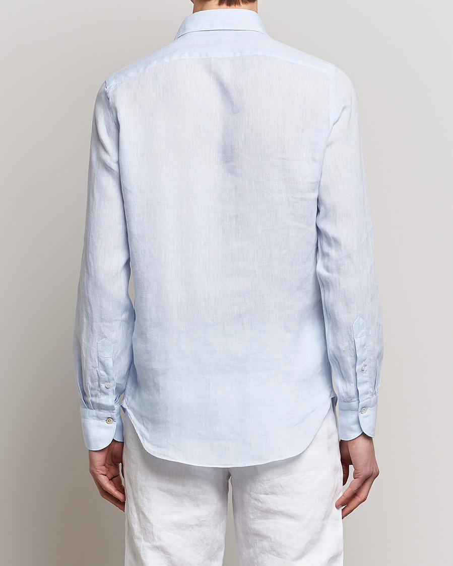 Mies | Kauluspaidat | Finamore Napoli | Tokyo Slim Linen Shirt Light Blue