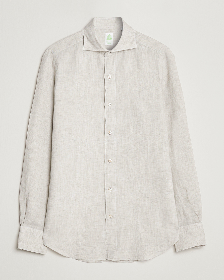Mies | Kauluspaidat | Finamore Napoli | Tokyo Slim Linen Shirt Oat
