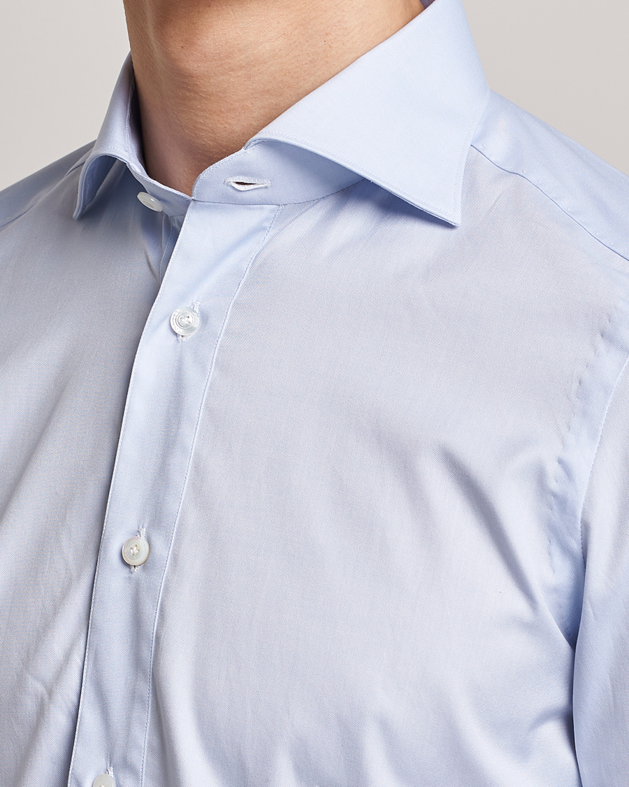 Mies | Kauluspaidat | Finamore Napoli | Tokyo Slim Oxford Popover Shirt Light Blue