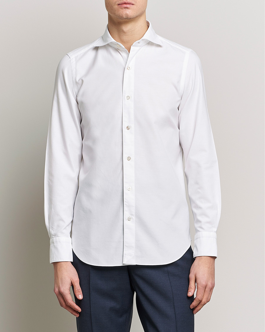 Mies |  | Finamore Napoli | Tokyo Slim Chambray Shirt White
