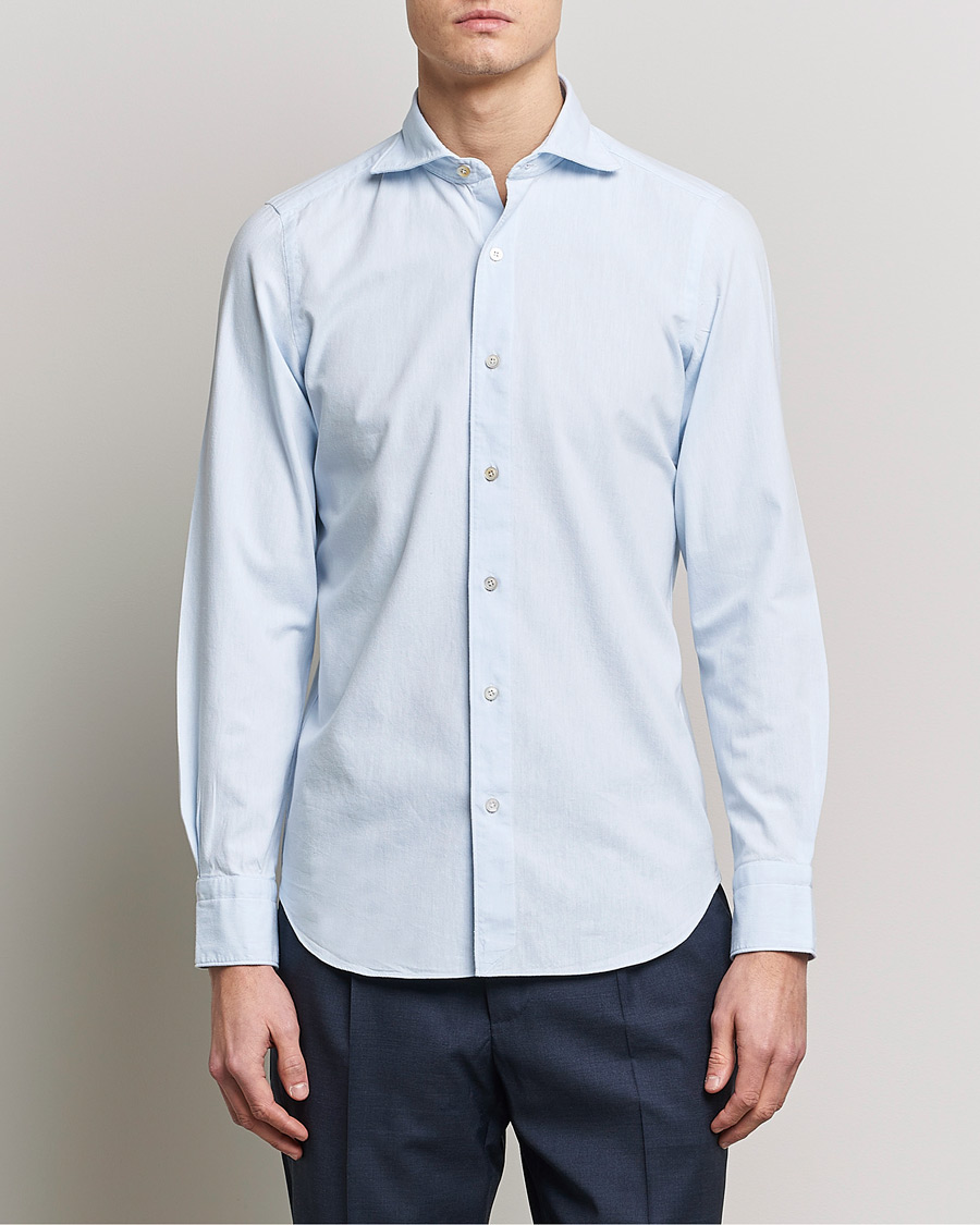 Mies | Kauluspaidat | Finamore Napoli | Tokyo Slim Chambray Shirt Light Blue