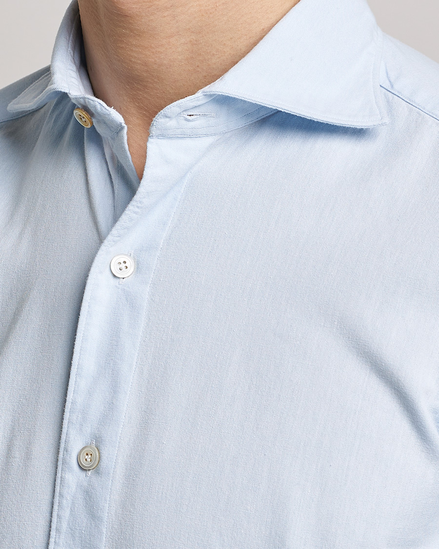 Mies | Kauluspaidat | Finamore Napoli | Tokyo Slim Chambray Shirt Light Blue