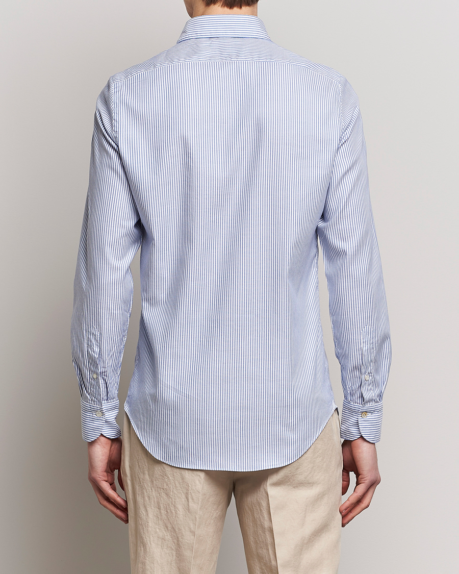 Mies | Kauluspaidat | Finamore Napoli | Tokyo Slim Chambray Shirt Light Blue Stripe