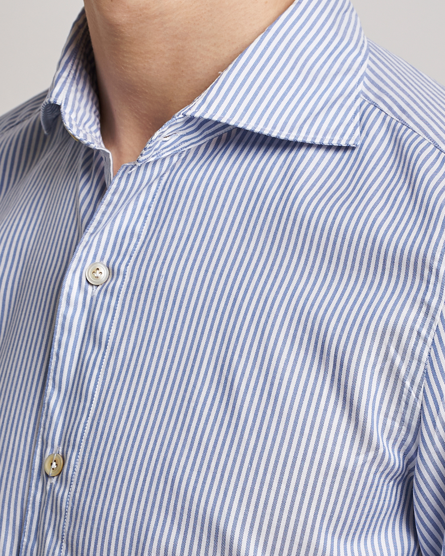 Mies | Kauluspaidat | Finamore Napoli | Tokyo Slim Chambray Shirt Light Blue Stripe