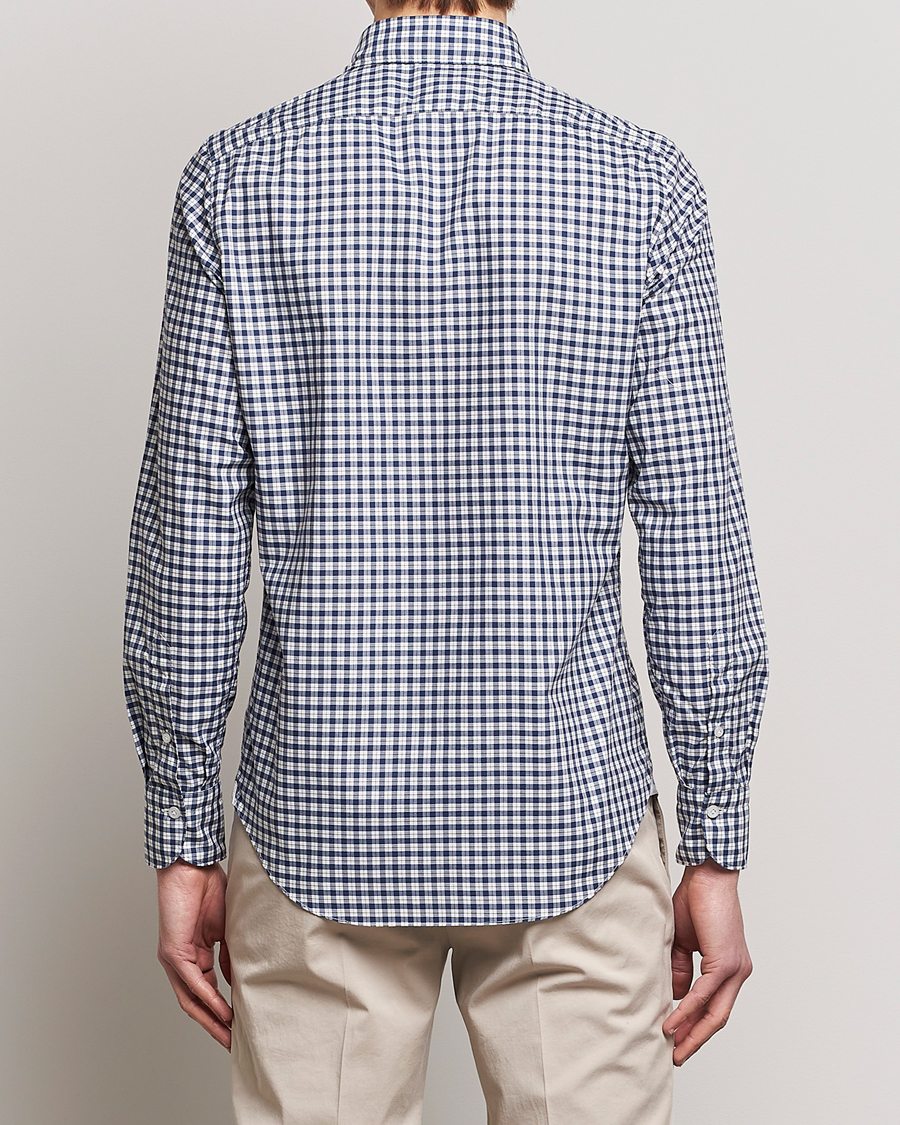 Mies | Kauluspaidat | Finamore Napoli | Tokyo Slim Sport Shirt Blue Check